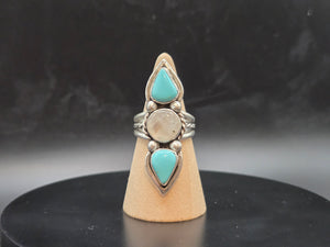 Double Turquoise & Rainbow Moonstone