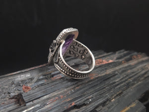 Amethyst rectangle ring