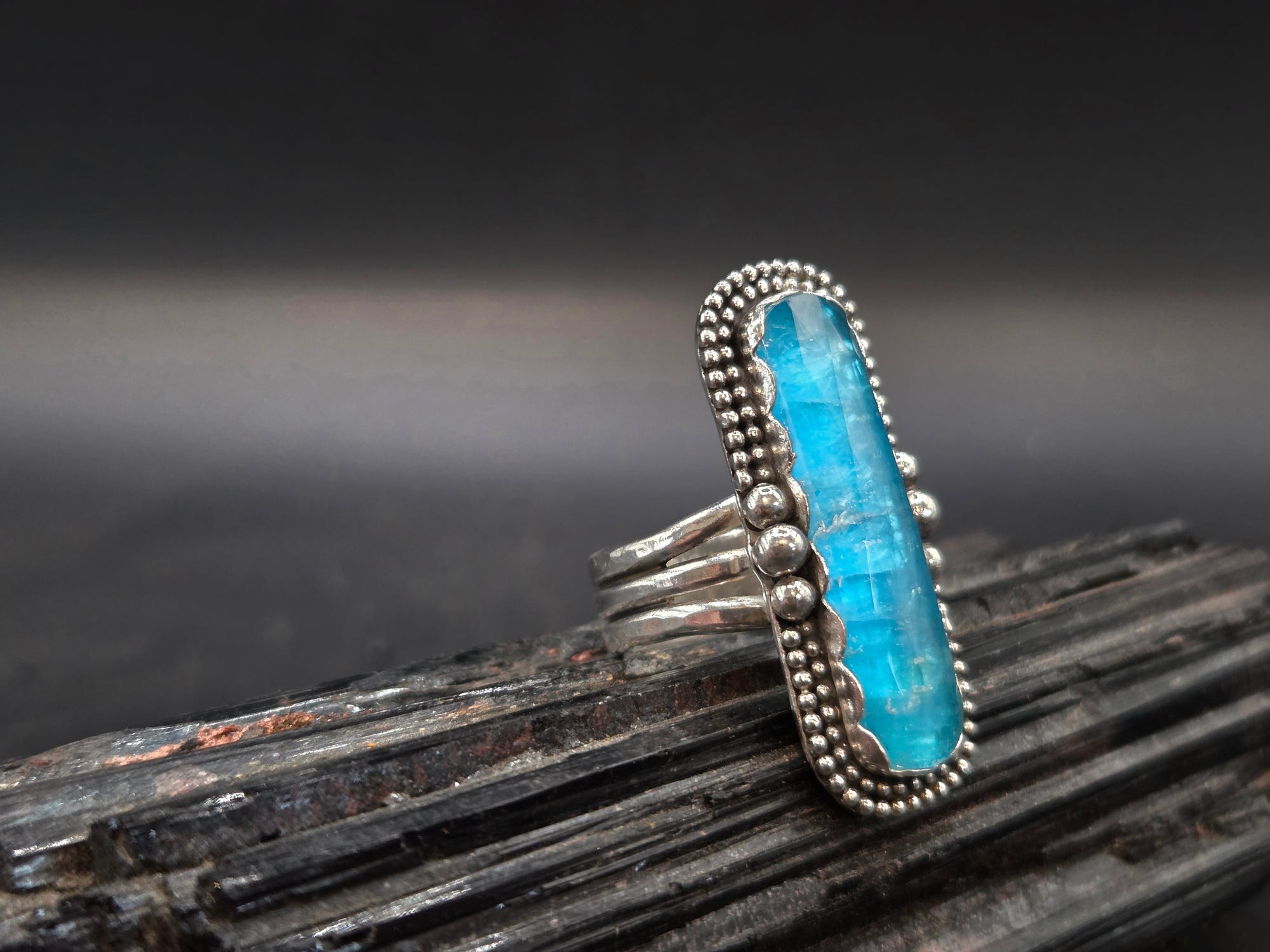 Blue Apatite Topped With A Clear Quartz