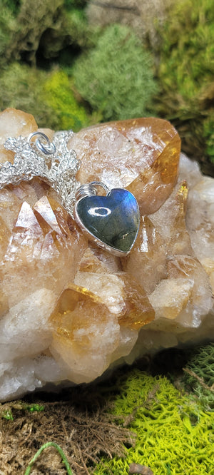 Labradorite Heart