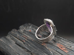 Amethyst rectangle ring