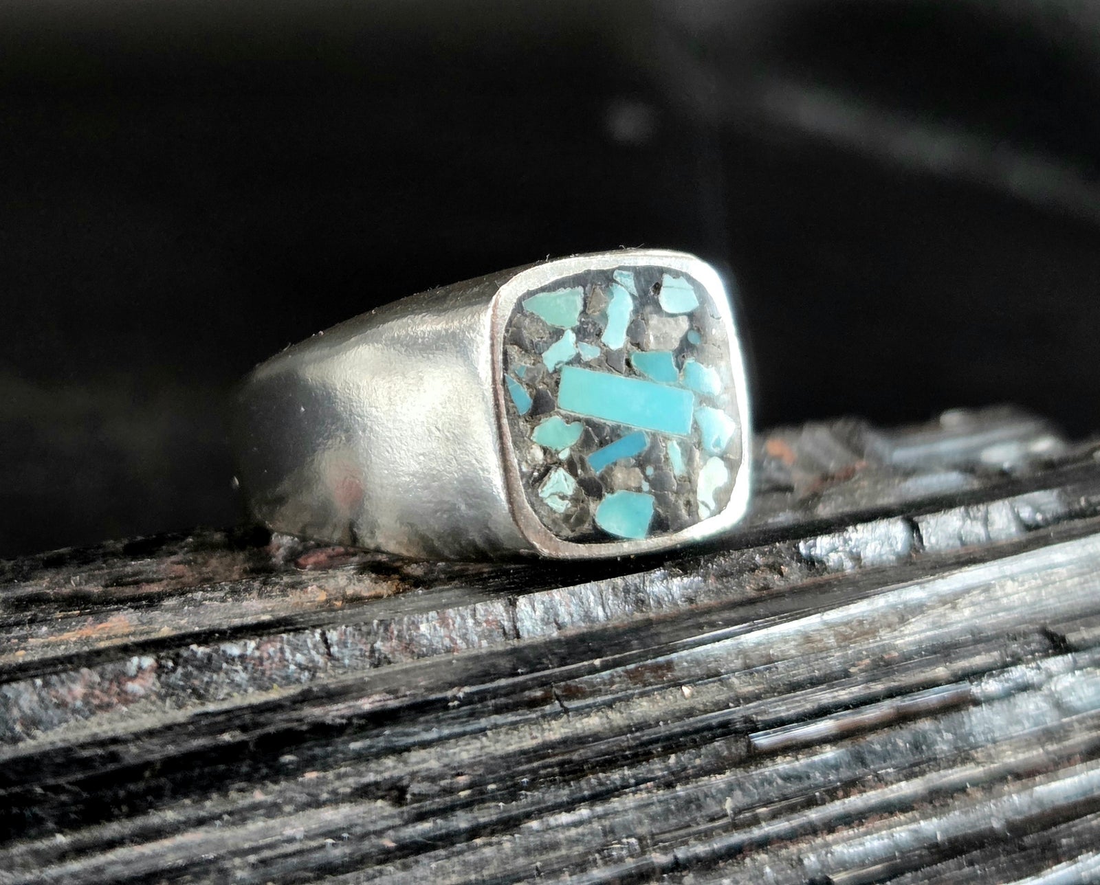 Solid Silver Inlayed With Turquoise