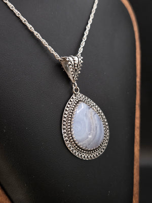 Blue Lace Agate Pendant