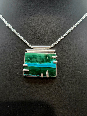 Malachite With A River Of Azurite