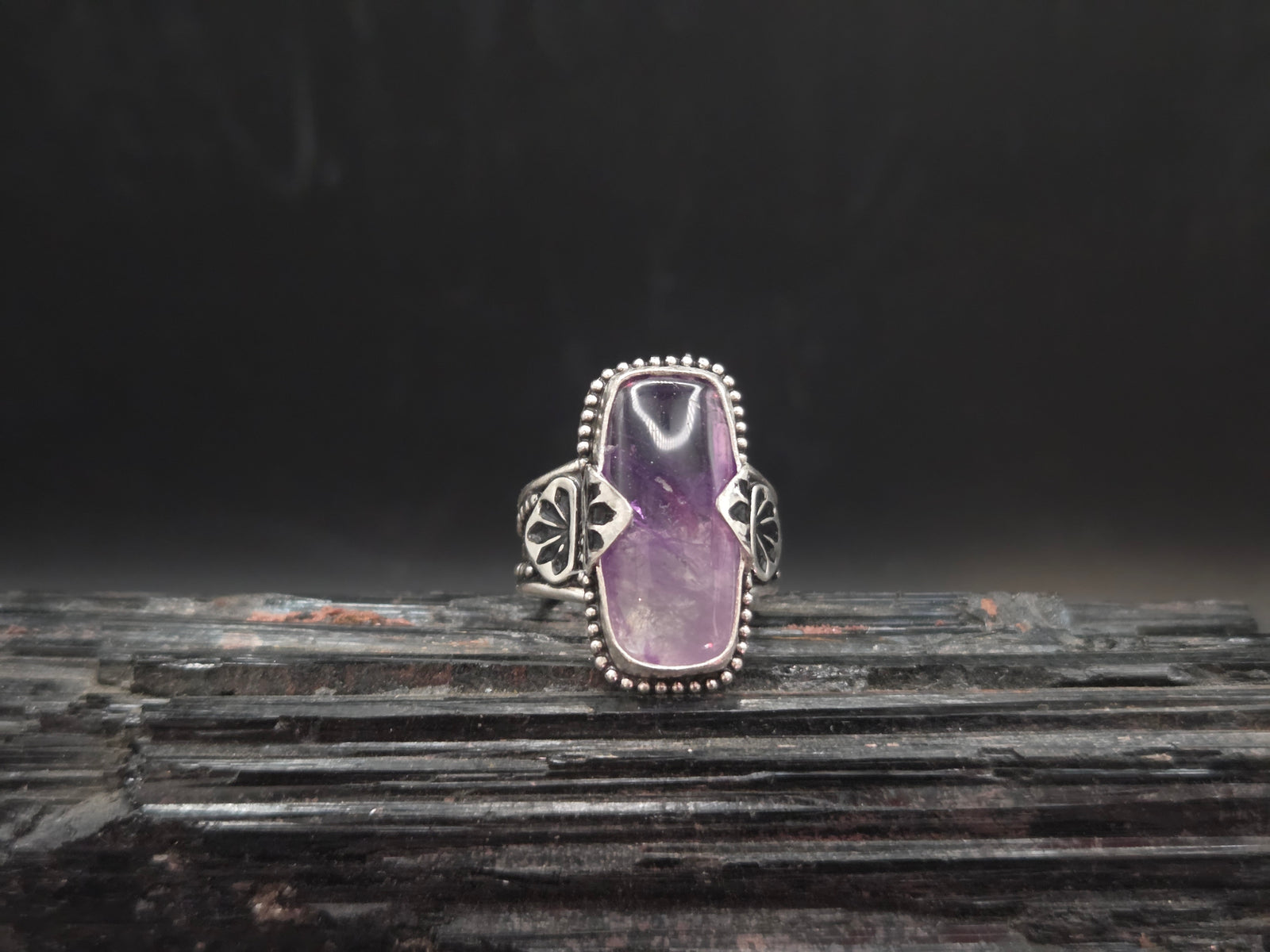 Amethyst rectangle ring