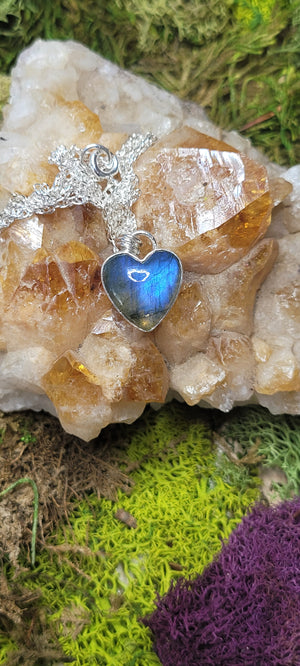 Labradorite Heart