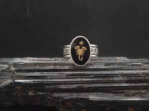 Black Onyx Scorpion ring