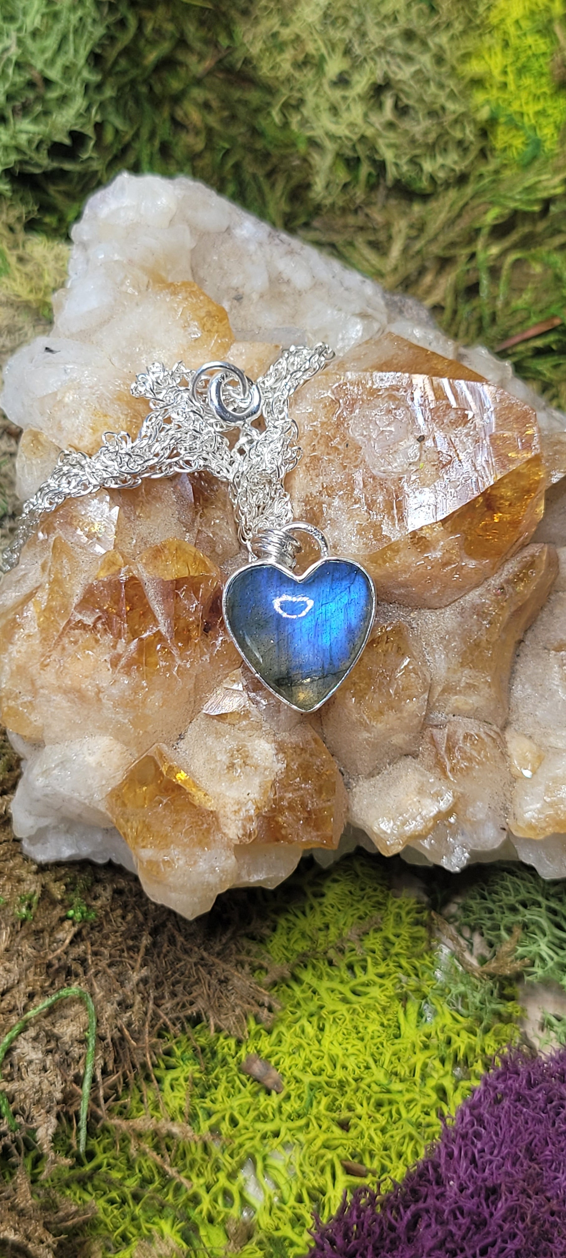 Labradorite Heart