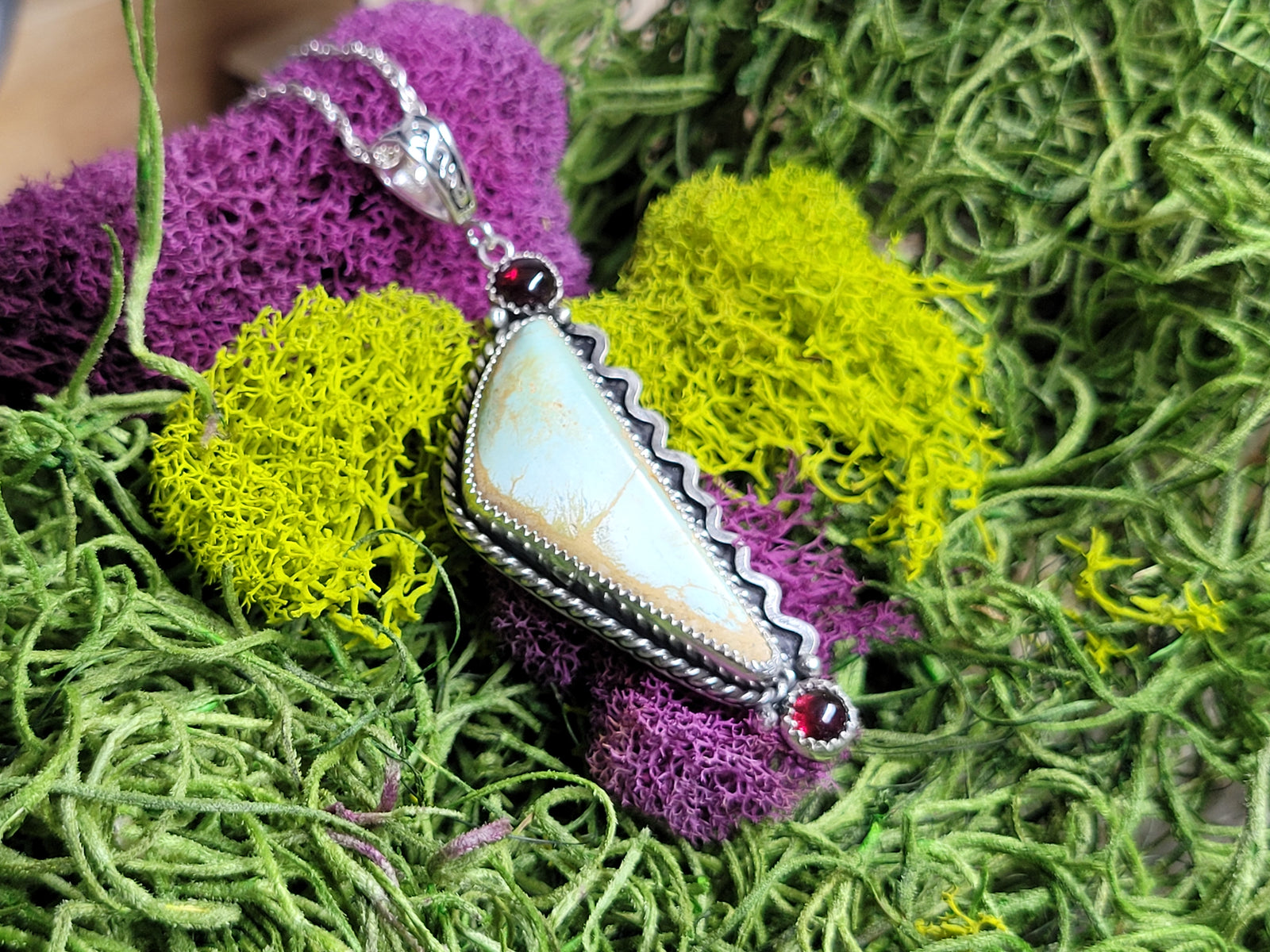 Royston Turquoise With Garnets