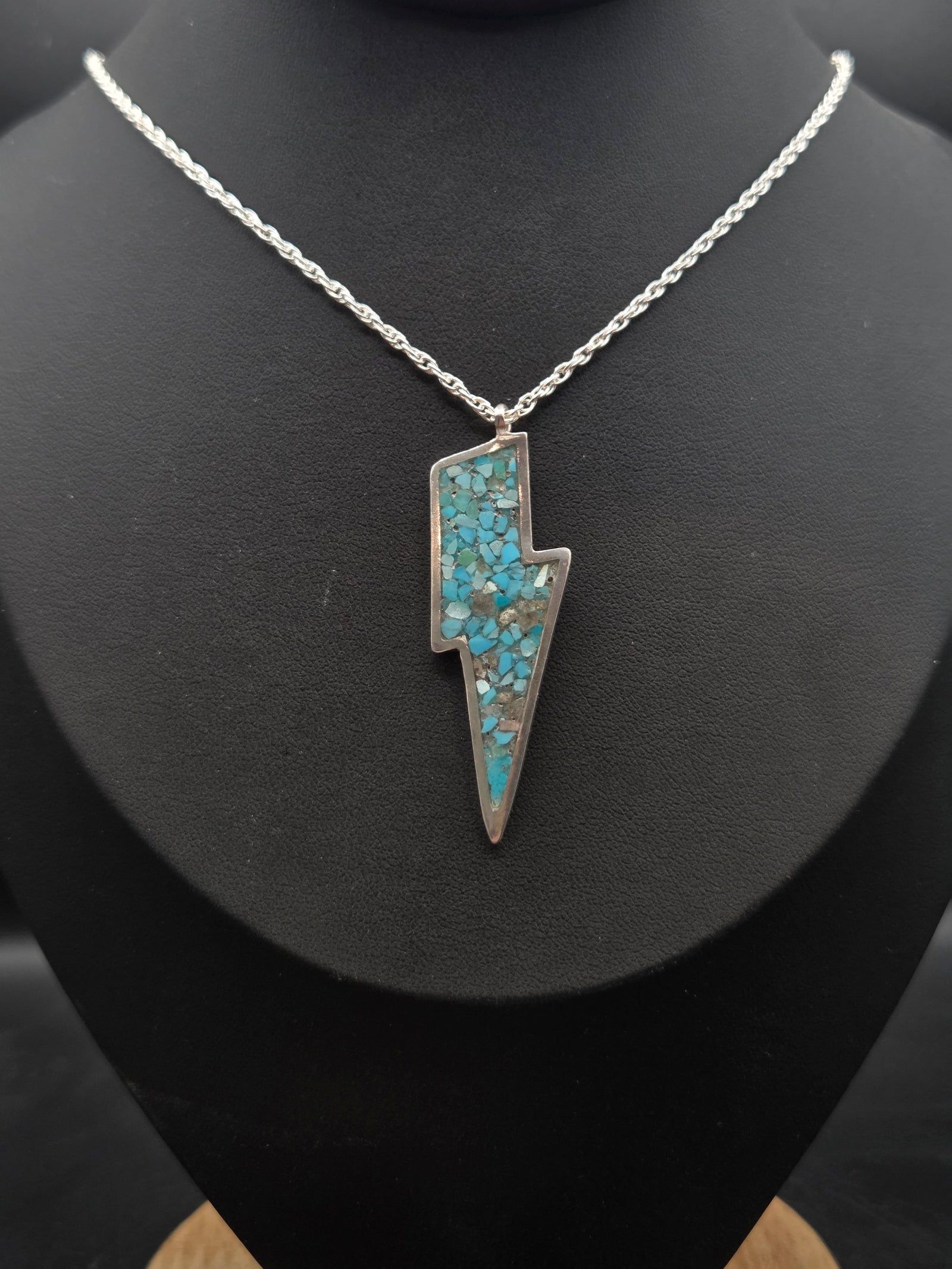 Inlayed Turquoise Lighting Bolt