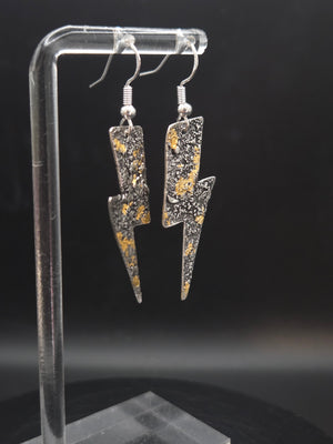 Silver dusted w/gold leaf earrings