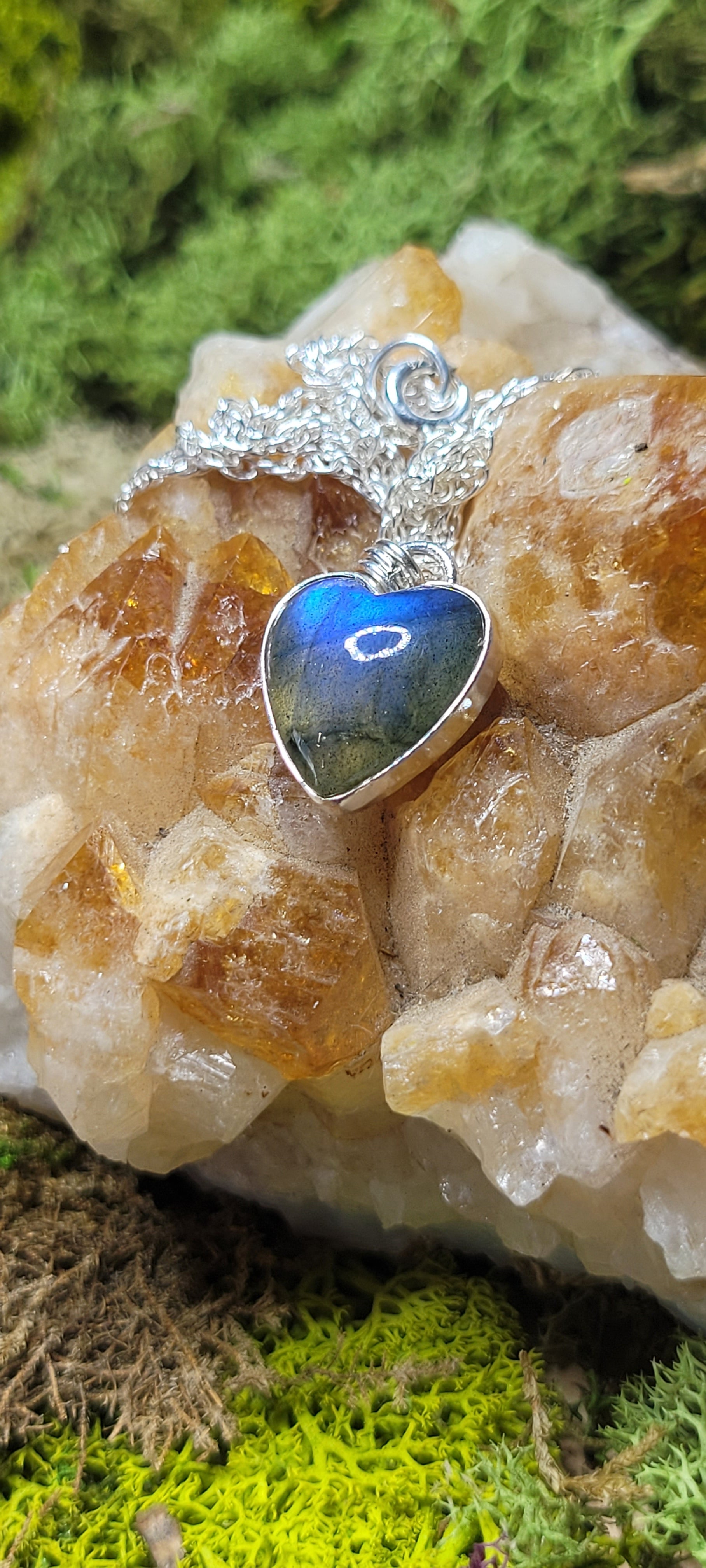 Labradorite Heart