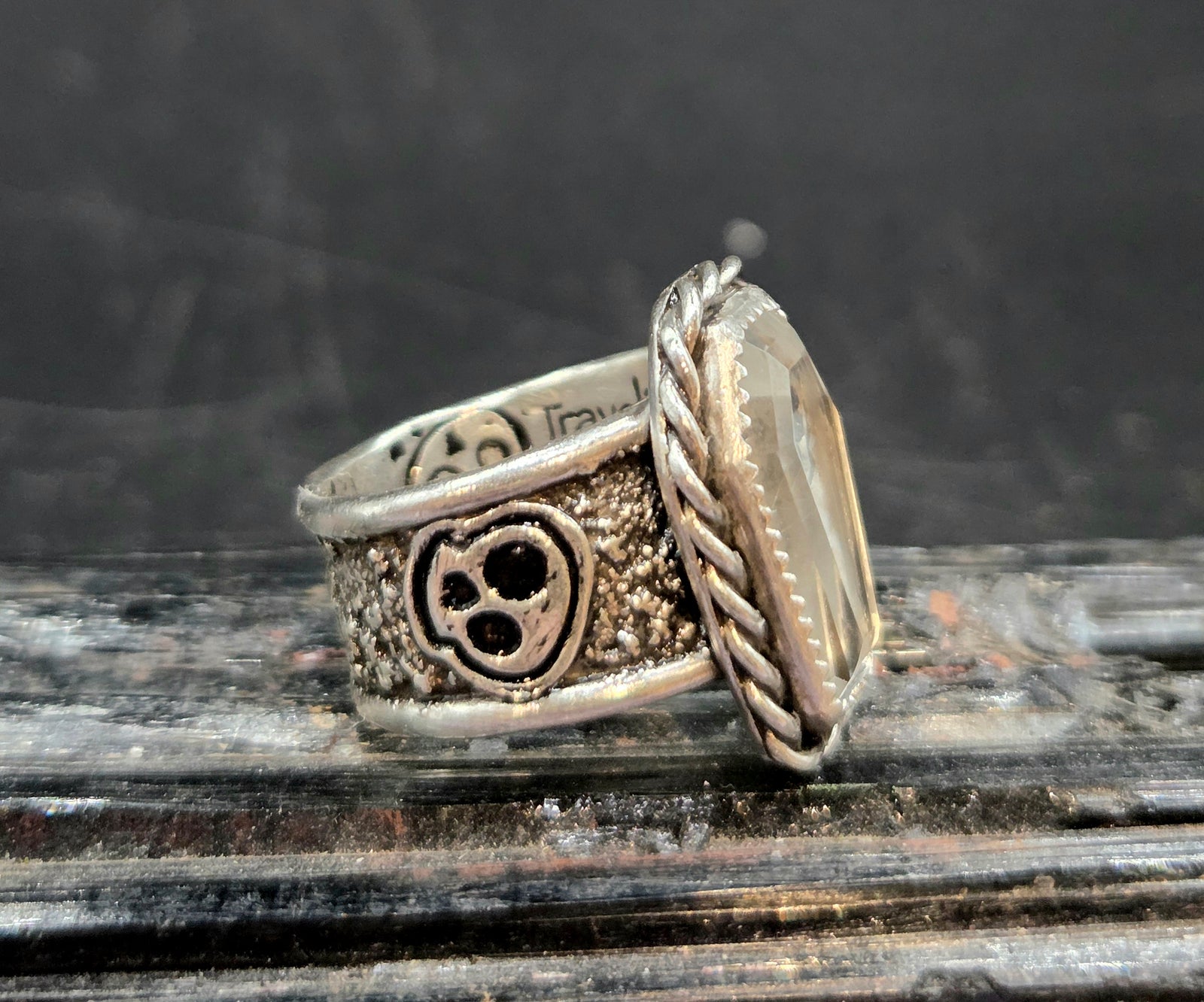 Silver Dusted Clear Quartz Skull