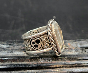 Silver Dusted Clear Quartz Skull