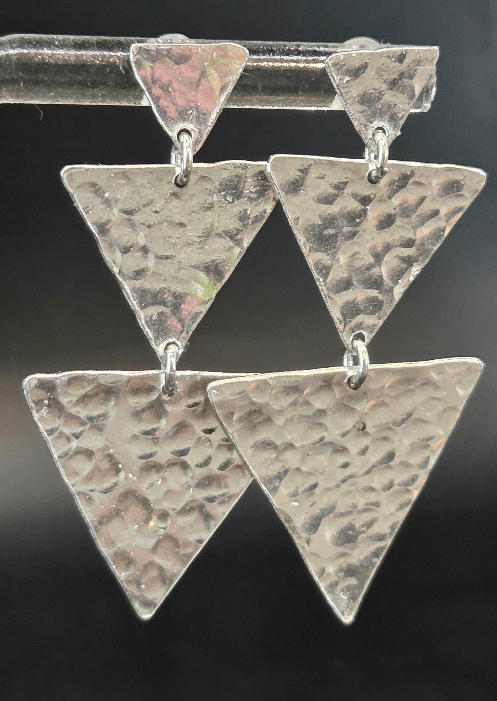 Textured Silver Earrings