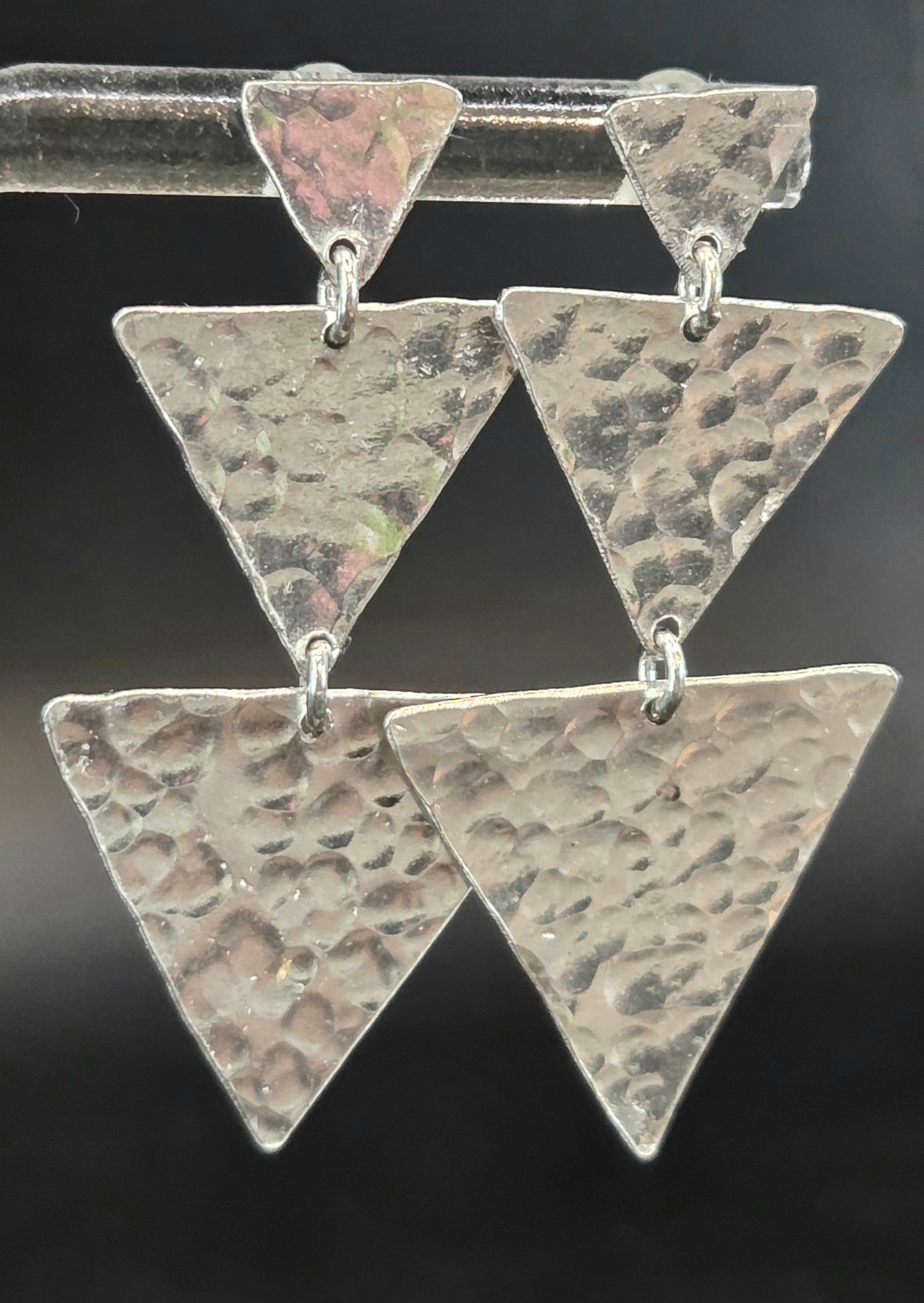 Textured Silver Earrings