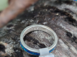 Blue Opal inlay rings
